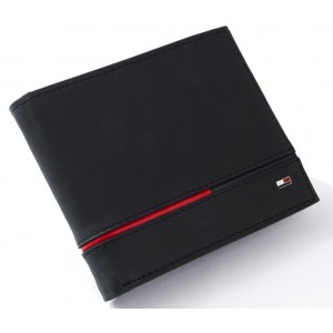 Tommy Hilfiger Men's Leather RFID Bifold Wallet - Balck